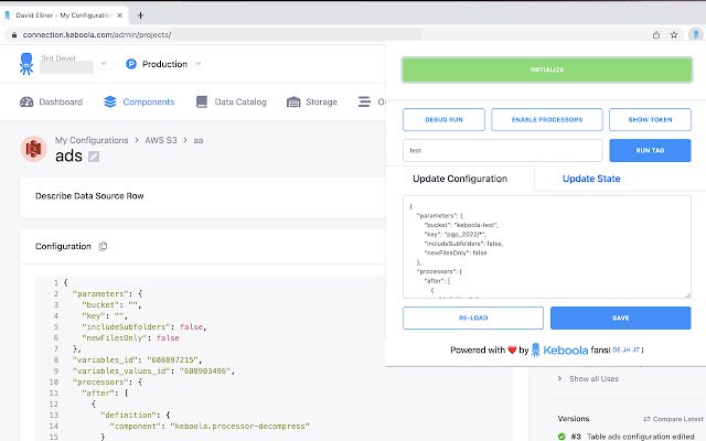 Chrome 网上商店的 Keboola Dev Tools 将与 OffiDocs Chromium 在线一起运行