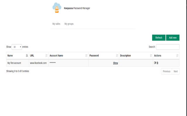 Keepassa Secure Password Manager aus dem Chrome-Webshop zur Ausführung mit OffiDocs Chromium online