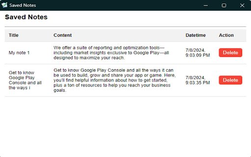 Keep in My Note  from Chrome web store to be run with OffiDocs Chromium online