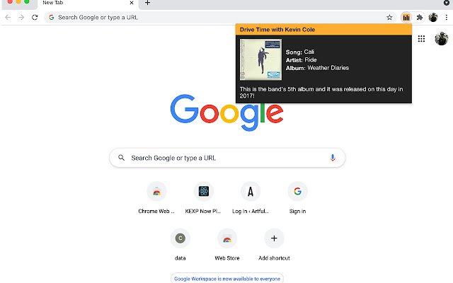 KEXP Now Playing  from Chrome web store to be run with OffiDocs Chromium online