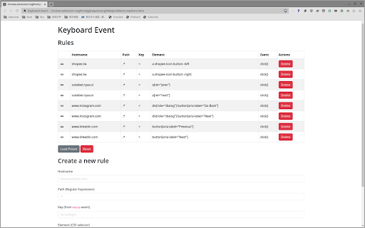Keyboard Event  from Chrome web store to be run with OffiDocs Chromium online