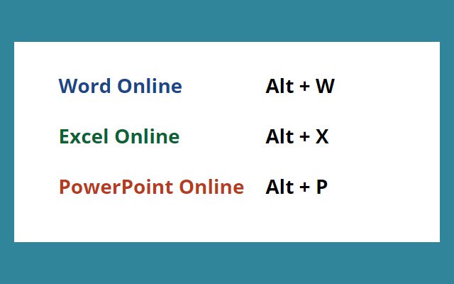 راه‌انداز صفحه کلید برای MS Office Online™ از فروشگاه وب Chrome که با OffiDocs Chromium آنلاین اجرا می‌شود