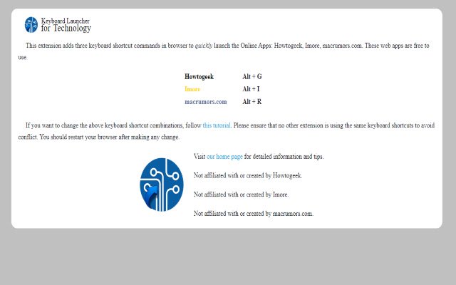 Keyboard Launcher for Technology da Chrome Web Store para ser executado com OffiDocs Chromium online