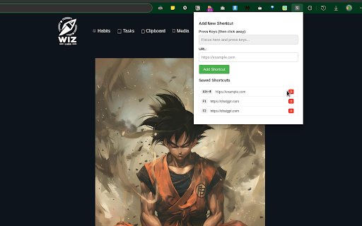 Keyboard Shortcut URL Launcher  from Chrome web store to be run with OffiDocs Chromium online
