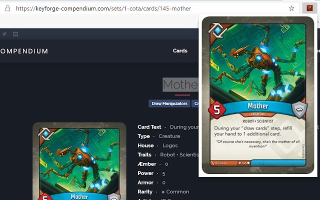 Le carte KeyForge dal negozio web di Chrome possono essere eseguite con OffiDocs Chromium online