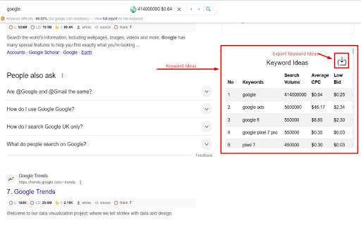 KeySearch by Toolifys  from Chrome web store to be run with OffiDocs Chromium online