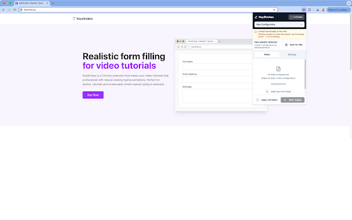 KeyStrokes Realistic Typing Simulation  from Chrome web store to be run with OffiDocs Chromium online