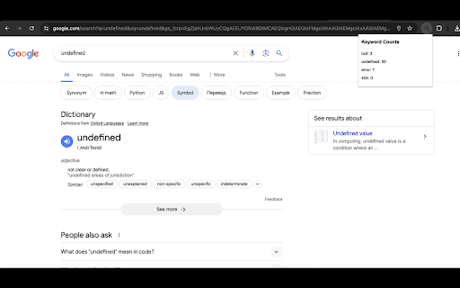 Keyword Counter  from Chrome web store to be run with OffiDocs Chromium online