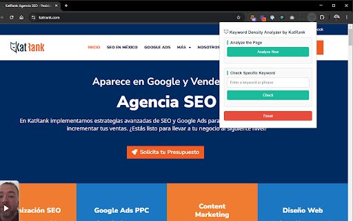 Keyword Density Analyzer  from Chrome web store to be run with OffiDocs Chromium online
