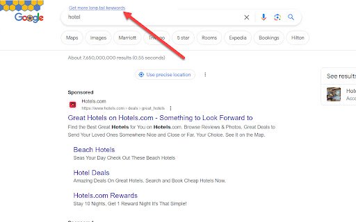 Keyword Discovery SEO tool  from Chrome web store to be run with OffiDocs Chromium online