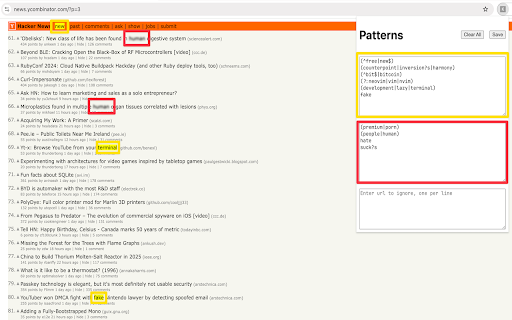 Keywords Highlighter / Censored  from Chrome web store to be run with OffiDocs Chromium online