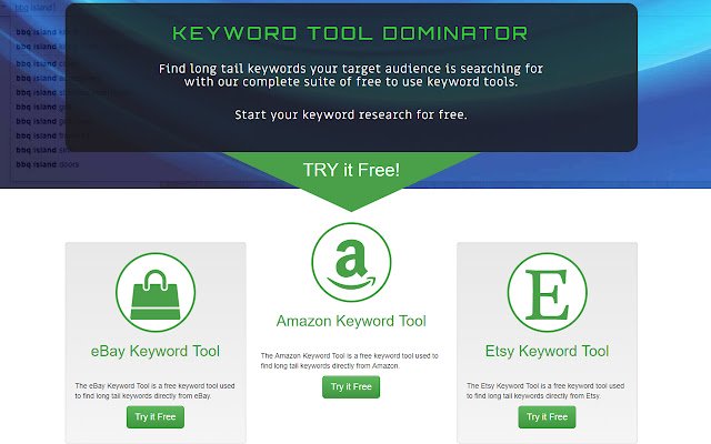 Chrome ウェブストアの Keyword Tool Dominator を OffiDocs Chromium online で実行する