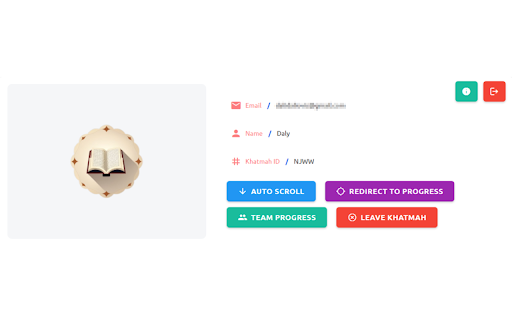 Khatmah Connect ( eQuran.me )  from Chrome web store to be run with OffiDocs Chromium online