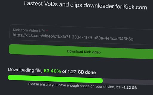 Kick.com  Twitch.tv VOD Downloader  from Chrome web store to be run with OffiDocs Chromium online