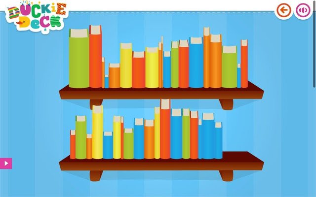Kids Learning Games Bookshelf at Duckie Deck  from Chrome web store to be run with OffiDocs Chromium online