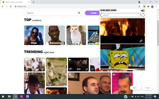 Chrome ウェブストアのサウンド付き KikLiko GIF を OffiDocs Chromium online で実行