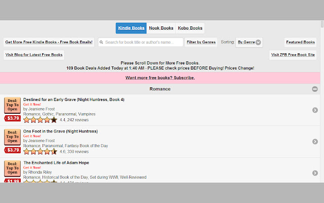 Kindle, Nook and Kobo Book Deals  from Chrome web store to be run with OffiDocs Chromium online