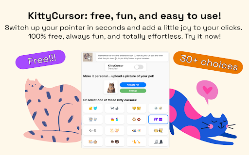 KittyCursor Fun Custom Kitty Cursors  from Chrome web store to be run with OffiDocs Chromium online