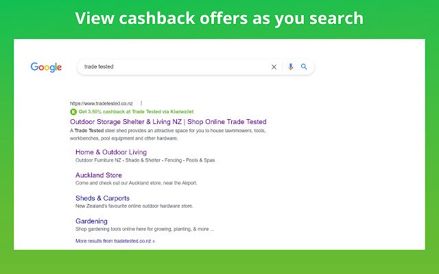 Mementoul Kiwiwallet Cashback din magazinul web Chrome va fi rulat cu OffiDocs Chromium online