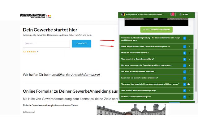 Kleingewerbe anmelden Online ( Ausfüllhilfe ) van de Chrome-webwinkel om te worden uitgevoerd met OffiDocs Chromium online