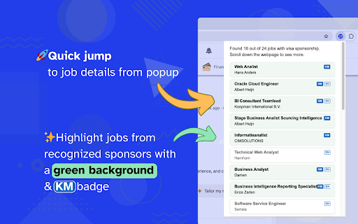 KMatch Dutch Sponsor Job Checker  from Chrome web store to be run with OffiDocs Chromium online
