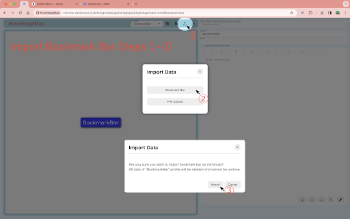 KnowledgeMap  from Chrome web store to be run with OffiDocs Chromium online