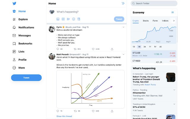 Koala for Twitter  from Chrome web store to be run with OffiDocs Chromium online