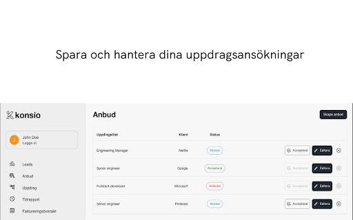 Konsio: Uppdragsannonser  from Chrome web store to be run with OffiDocs Chromium online