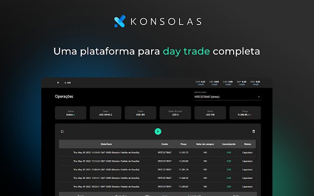 Konsolas Trader  from Chrome web store to be run with OffiDocs Chromium online