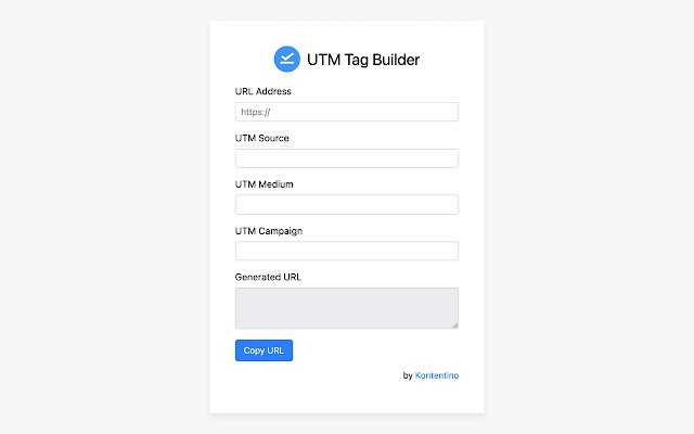 Kontentino UTM Tag Builder  from Chrome web store to be run with OffiDocs Chromium online