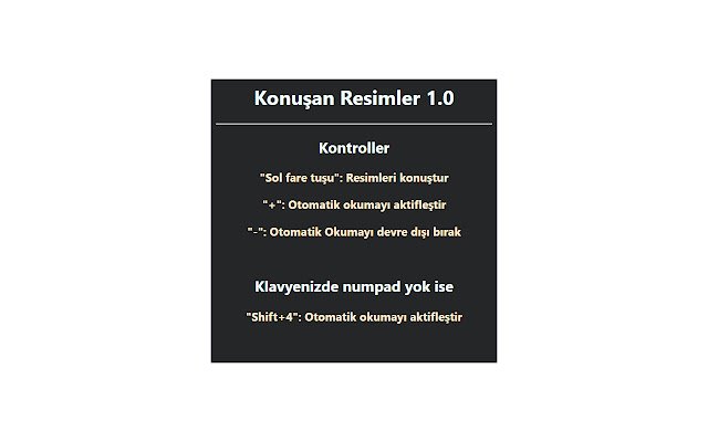 Konuşan Resimler uit de Chrome-webwinkel voor gebruik met OffiDocs Chromium online