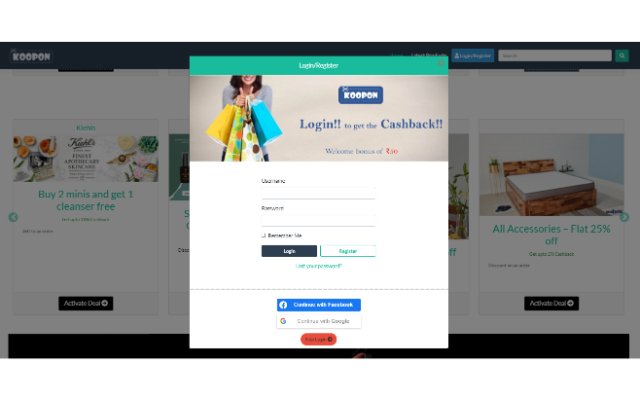 Koopon  from Chrome web store to be run with OffiDocs Chromium online