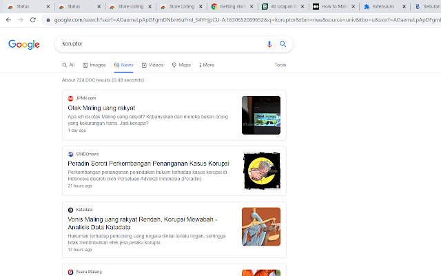 Ang koruptor ay maling uang rakyat mula sa Chrome web store na tatakbo sa OffiDocs Chromium online