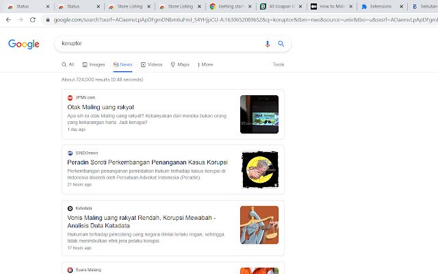 Koruptor adalah maling uang rakyat dari toko web Chrome yang dijalankan dengan OffiDocs Chromium online