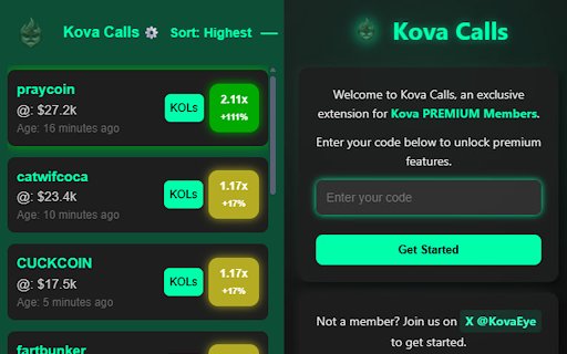Kova Calls  from Chrome web store to be run with OffiDocs Chromium online