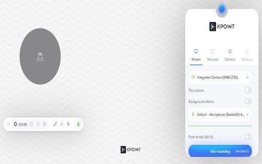 KPOINT Screen Recorder  Annotation Tool  from Chrome web store to be run with OffiDocs Chromium online