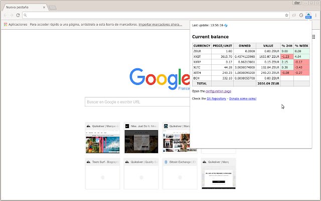 Chrome 网上商店的 Kraken Ticker 将与 OffiDocs Chromium 在线运行