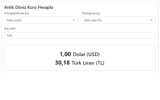 Kur Çevir Güncel Döviz Kurları  from Chrome web store to be run with OffiDocs Chromium online