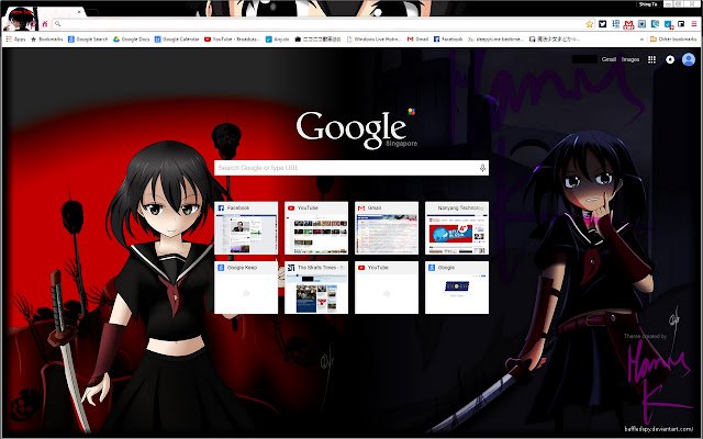 Chrome 网上商店的 Kurome Blood Thirst 主题将与 OffiDocs Chromium 在线运行