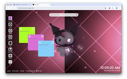 Kuromi Skeleton Live Wallpaper  from Chrome web store to be run with OffiDocs Chromium online
