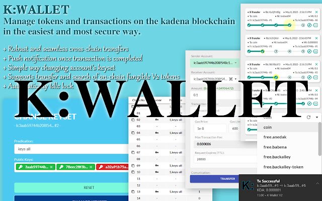 K:Wallet از فروشگاه وب Chrome برای اجرا با OffiDocs Chromium به صورت آنلاین