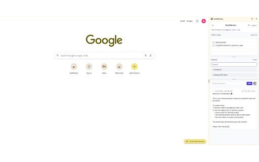 KwikNotes  from Chrome web store to be run with OffiDocs Chromium online