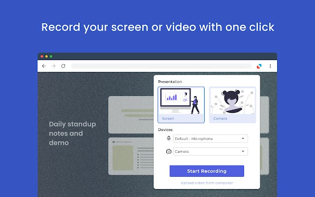 La collaborazione video asincrona Lace dal negozio Web di Chrome può essere eseguita con OffiDocs Chromium online