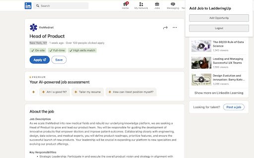 LadderingUp: Move Your Career Forward  from Chrome web store to be run with OffiDocs Chromium online