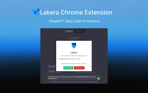 Lakera ChatGPT Data Leak Protection  from Chrome web store to be run with OffiDocs Chromium online