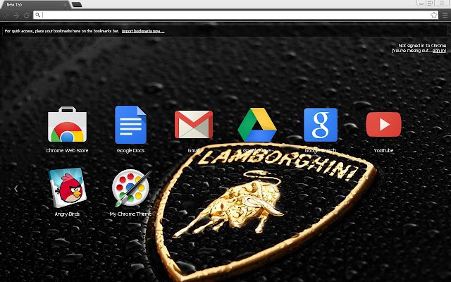 Motyw logo Lamborghini ze sklepu internetowego Chrome można uruchamiać w trybie online za pomocą OffiDocs Chromium