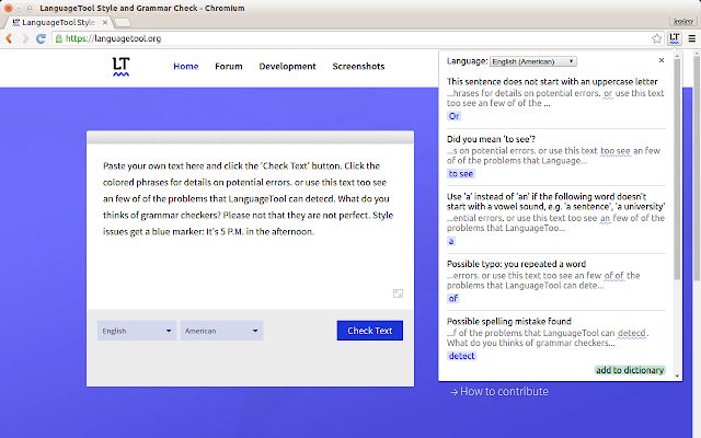 LanguageTool (old version)  from Chrome web store to be run with OffiDocs Chromium online