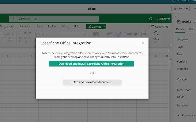 Laserfiche Web Access Extension da Chrome Web Store para ser executado com OffiDocs Chromium online