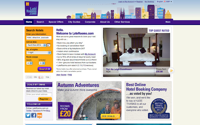 LateRooms.com  from Chrome web store to be run with OffiDocs Chromium online
