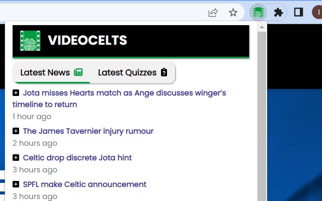 Latest Articles and Quizzes: videocelts  from Chrome web store to be run with OffiDocs Chromium online